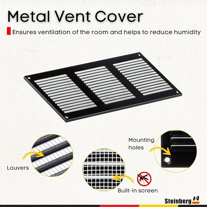 Steinberg14 Black Vent Cover 10x4 - Image 2
