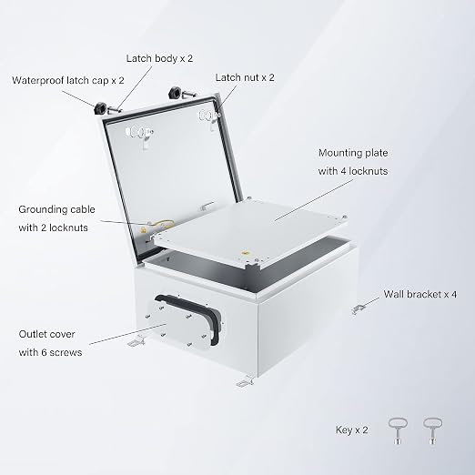 IP65 Weatherproof Metal Box Wall-Mounted Electronic Equipment Enclosure Box - Image 3