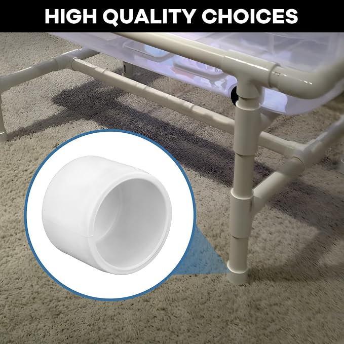 20 Pack 1'' PVC Pipe End Cap Fitting, Schedule 40 Furniture Grade PVC Pipe End - Image 7