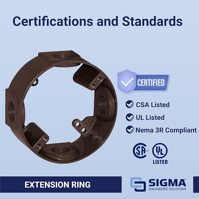 Sigma Engineered Solutions 14236BR Weatherproof Round Extension Ring - Image 3