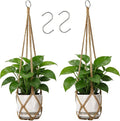 YIBOT Macrame Plant Hanger Indoor 35 Inch Hanging Planter Basket Brown 2Pc | by YIBOT