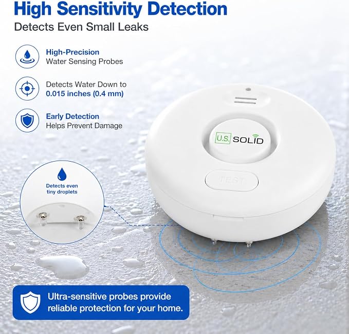 U.S. Solid WiFi Water Leak Detector, Tuya Smart App Flood Sensor Alarm - Image 6