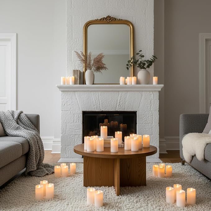 Flameless Candles 4" 5" 6" Outdoor Indoor Pillars Battery Operated Flickering - Image 7