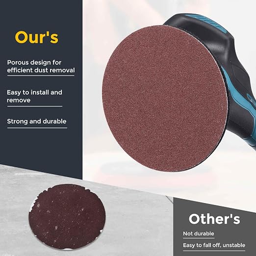 HARFINGTON 100Pcs 6Inch Sanding Disc Hook & Loop Sandpaper Aluminum Oxide | - Image 4