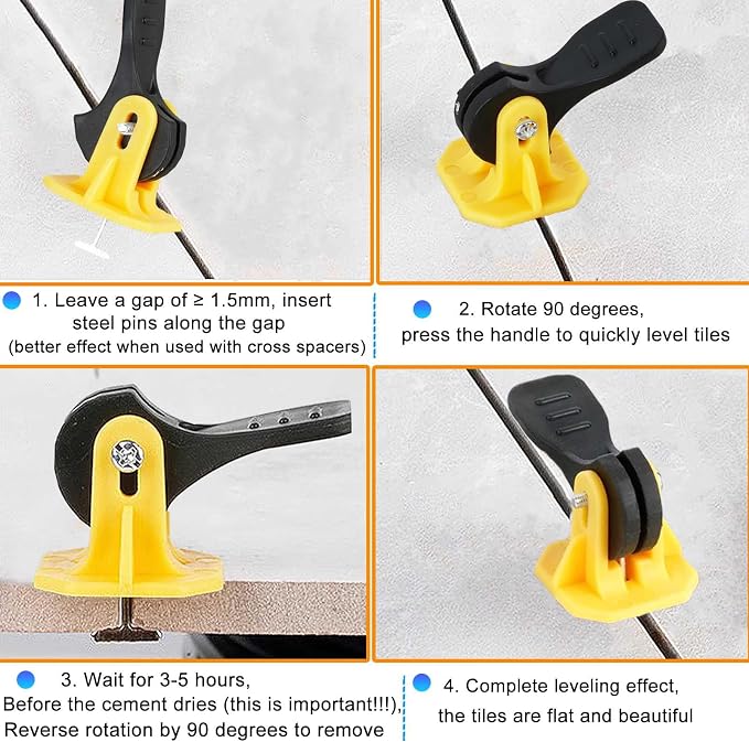 Tile Leveling System Kit Tile Spacers 100pcs Reusable Leveler+Extra 100pcs - Image 6