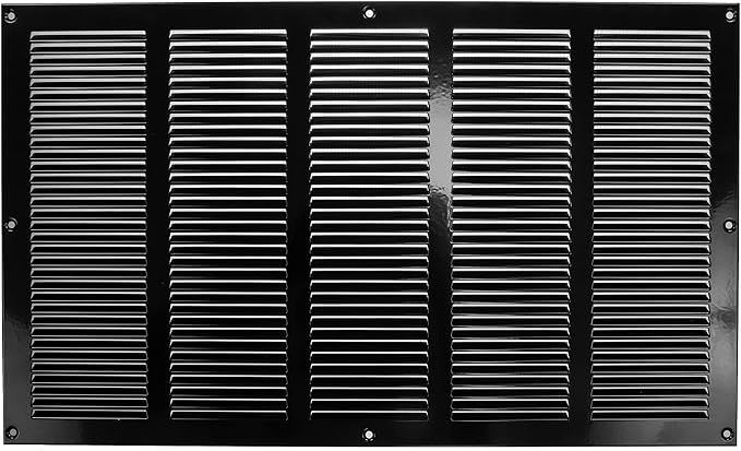 Repa Market Air Vent Cover 20x12 Inch Black Galvanized Steel Louvered Grill by RepaMarket