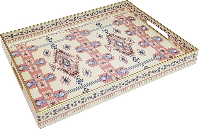 Spsyrine Serving Tray with Handles, Plastic Decorative Tray by Spsyrine