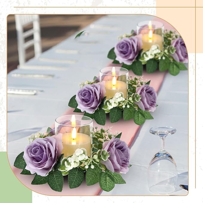 Yunlly 12 Pcs Rose Candle Rings - Image 6