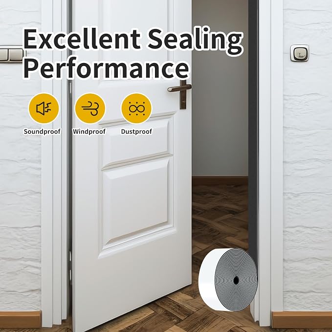 Foam Tape, Weather Stripping, High Density CR, Soundproof, 2 in x 1/8 in x 15Ft - Image 7
