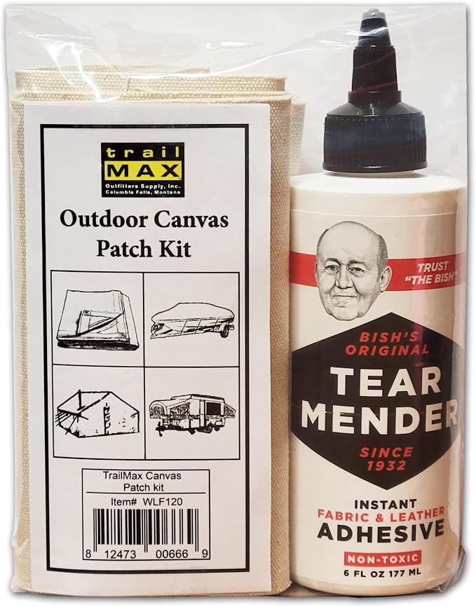 Outdoor Canvas Patch Kit to Repair Pop-Up Campers, Canvas Tents, Boat Covers by TrailMax