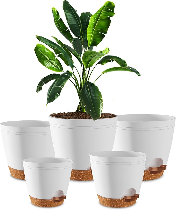 Utopia Home Self Watering Pots for Indoor Plants 6.8"/6.4"/5.9"/5.5"/4.9" Set by UTOPIAHOME