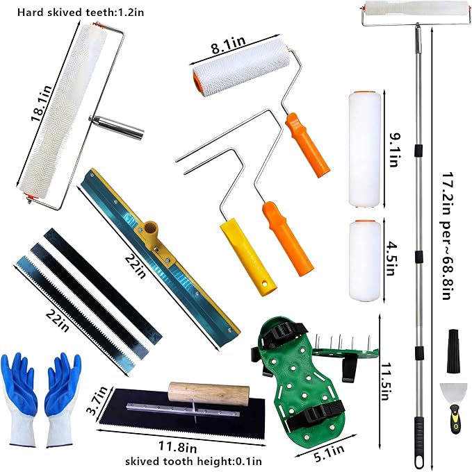Self-Leveling Cement Tool Kit, Professional Epoxy Flooring Leveling Set - Image 5