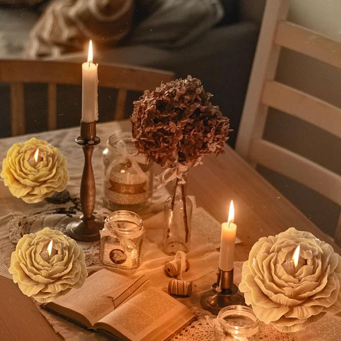 Peony Flower Shape Candle, Soy Wax Scented Decor - Image 4