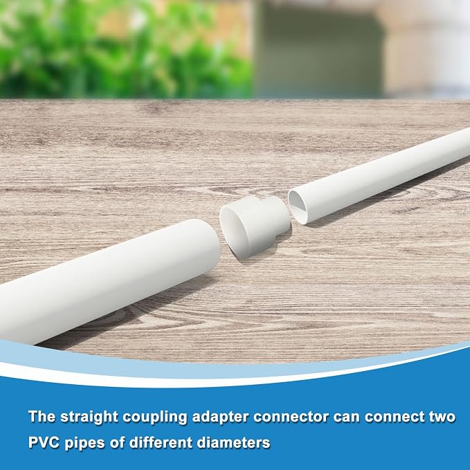 uxcell 2 Pcs UPVC Reducer Pipe Fitting, 1-1/4"x1" PVC Straight Pipe Coupling - Image 5