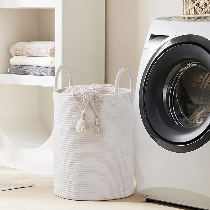 Woven Rope Laundry Hamper Basket by YOUDENOVA, 72L Tall Luandry Basket - Image 6