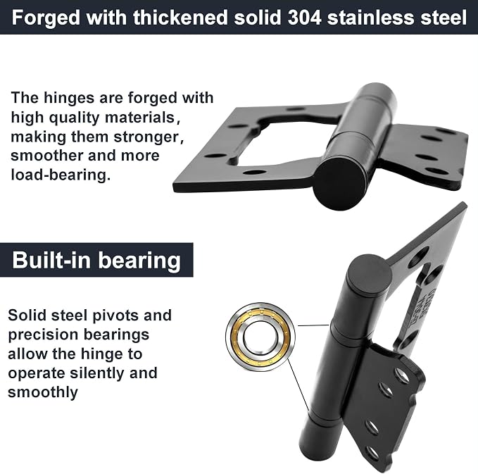 Non-Mortise Door Hinges, 5 Inch-304 Stainless Steel, Heavy Duty Door Hinges - Image 4