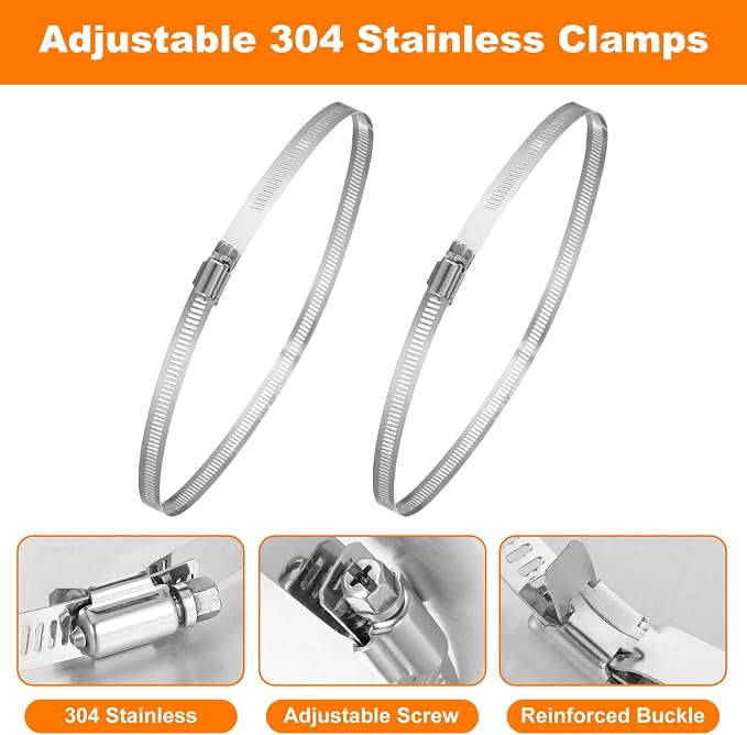 2Set Pole Mounting Kits, Stainless Steel Pole Clamp Mount Brackets - Image 3