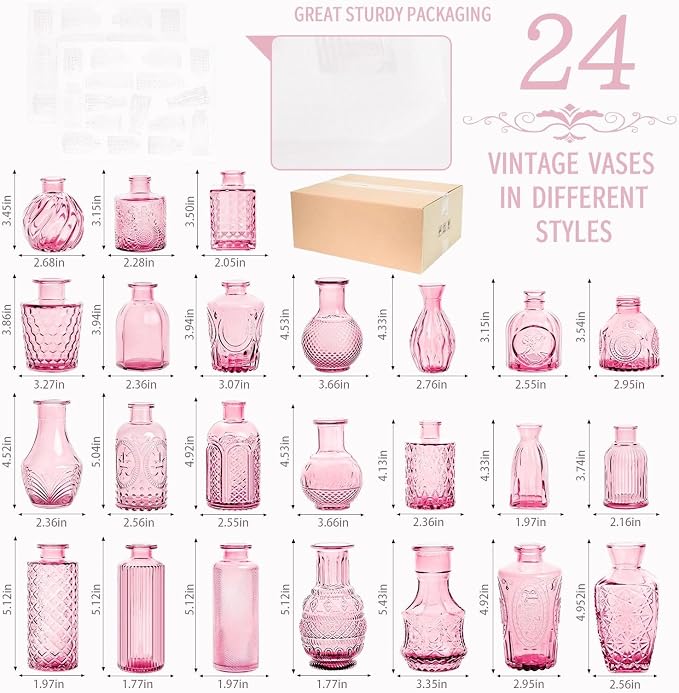 24PCS Mini Bud Vases As Wedding Centerpieces - Image 2