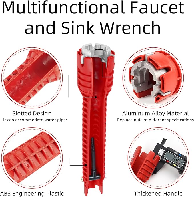 8 in 1 Multifunctional Sink Bathroom Wrench, Plumbing Tool - Image 5