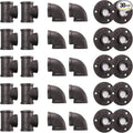 Pipe Fitting, 30 Pack 1" Grey Floor Flange/Elbow/Tee Combo by HomeTZH