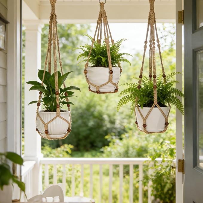 YIBOT Macrame Plant Hangers Hanging Planters - Image 5
