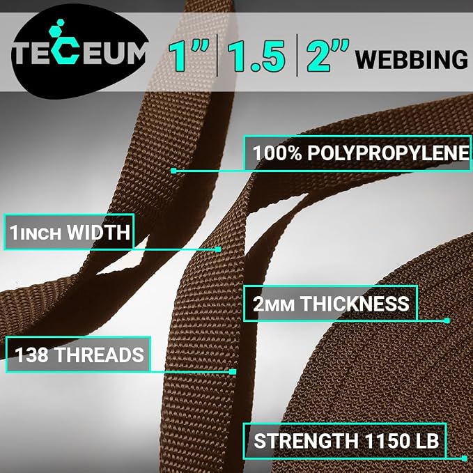 Webbing Strap, 3/4" to 2", 10-50 Yds, EDC gear, backpack repair and pet dog - Image 2
