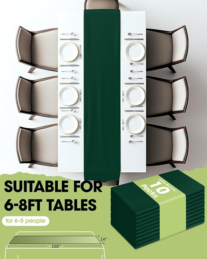 Pureegg Emerald Green Plastic Table Runners - Image 5