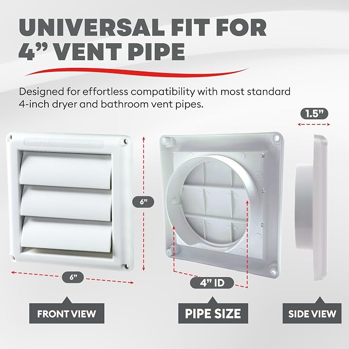 Deflecto Outdoor Dryer Vent Cover 4-Inch - Image 3