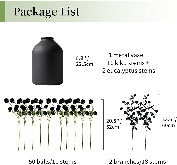 BLOSMON Black Flowers Artificial - Image 2