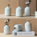 Modern White Small Ceramic Vase Set of 6 by LIZOFER