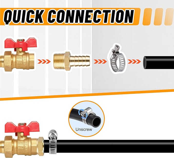 22Pcs Brass Hose Barb Fittings Male Pipe Adapter Kit - Image 5