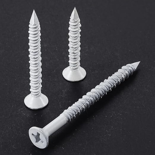 WenSilon 3/16" x1-3/4 White Concrete Screw Anchor White Flat Head - Image 4