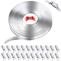 304 Stainless Steel Hose Clamp Assortment Kit, DIY 50FT Metal Strap + 24 by maierke