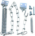 1 Set of Spring Loaded Screen Door Chain Set Silver Windproof Door Chain Heavy by LUORNG