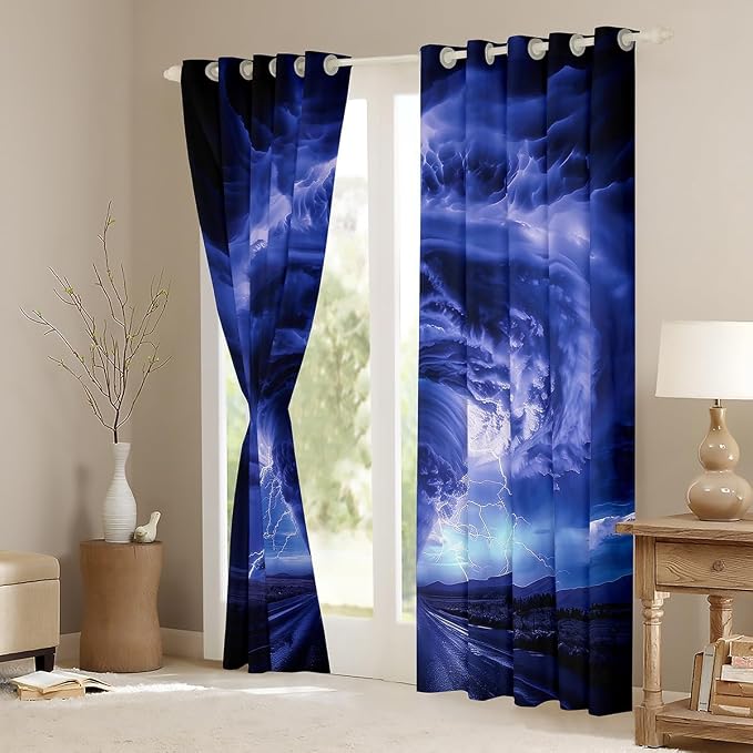 jejeloiu 3D Tornado Blackout Shades Window Treatments Natural Disaster Window - Image 3