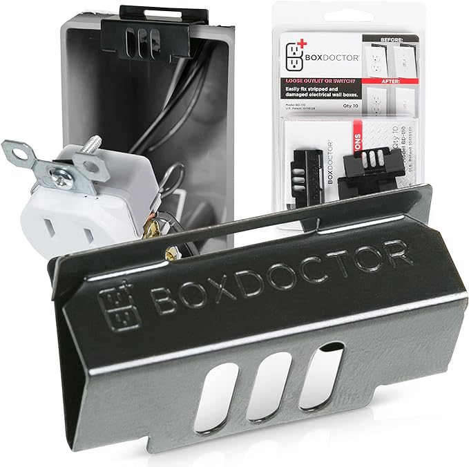 Repair Clips - Fix Loose Outlets and Switches - Electrical Wall Box Repair by Box+Doctor