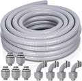 1 Inch 25 FT Non Metallic Liquid-Tight Conduit and Connector Kit by Feotech