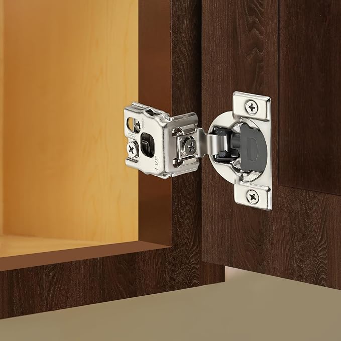 Satin Nickel Cabinet Hinges 1-1/2 Inch Overlay 50 Pack | Stainless Steel Build - Image 2