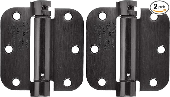 Amazon Basics Self-Closing Door Hinge, 3.5 Inch x 3.5 Inch, Oil-Rubbed Bronze by AmazonBasics