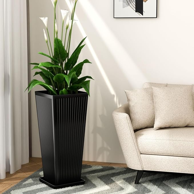 24" Tapered Tall Planters for Outdoor Plants - Image 7