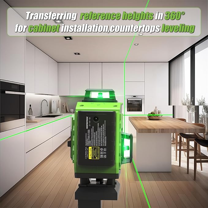 16 Line laser level 360 Self Leveling, 4x360 Cross Line 4D Green Beam Lazer - Image 5