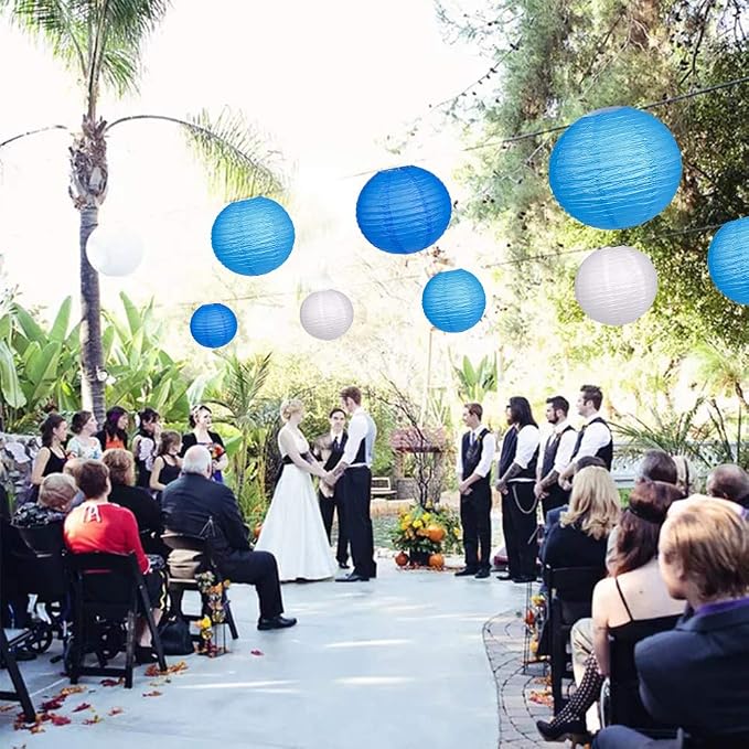 24pcs Hanging Round Paper Lanterns - Image 3