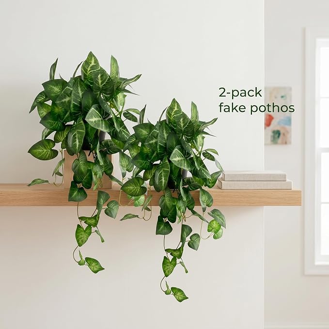Artificial Pothos Hanging Plant, Office Decor - Image 3