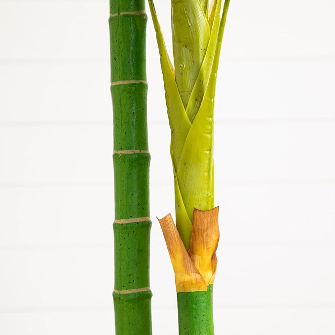 Nearly Natural 8 ft Artificial Golden Cane Palm Tree - Image 3