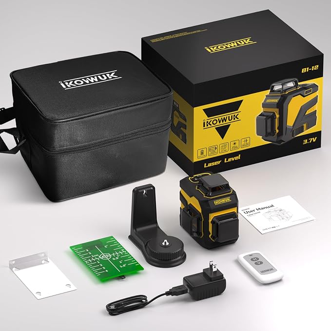 Laser Level with 12 Green Lines, Built-in 5200 mAh Li-ion Battery | 3×360° Full - Image 7