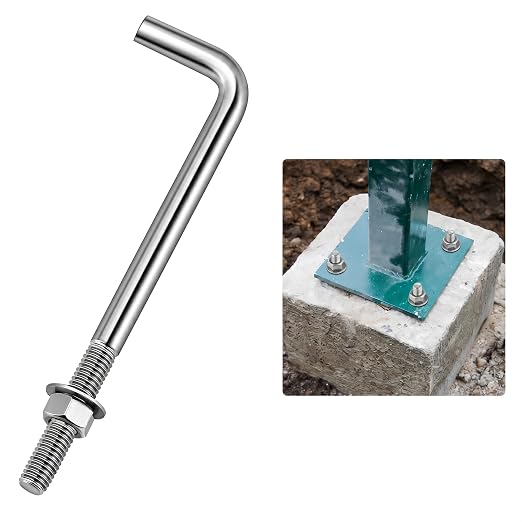Yaocom 1 Pcs Anchors Bolts 3/8-16 x 6 Inches 304 Stainless Steel Concrete J by Yaocom