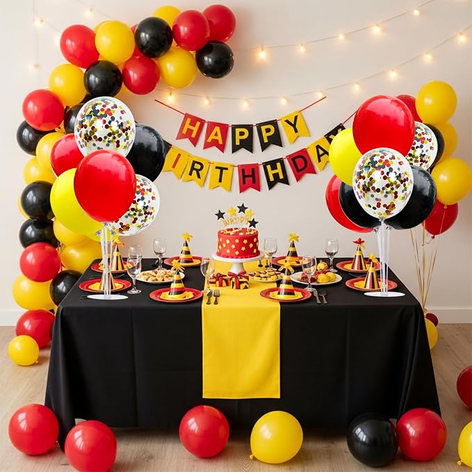 TONIFUL Mouse Birthday Table Decorations Red Yellow Black Table Centerpiece - Image 6