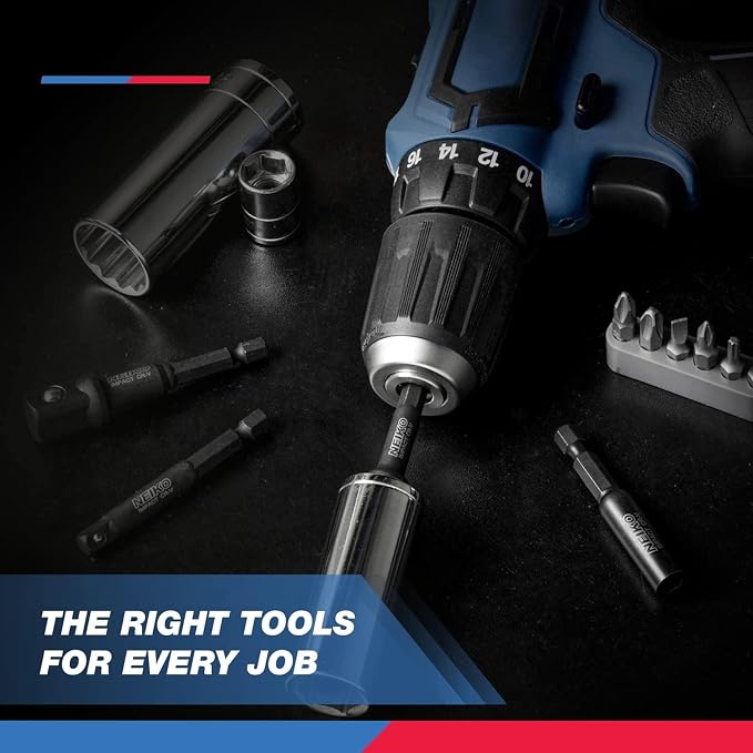 NEIKO 00244A Impact Socket Adapter and Magnetic Bit Holder Set | 4-Piece Set | - Image 5