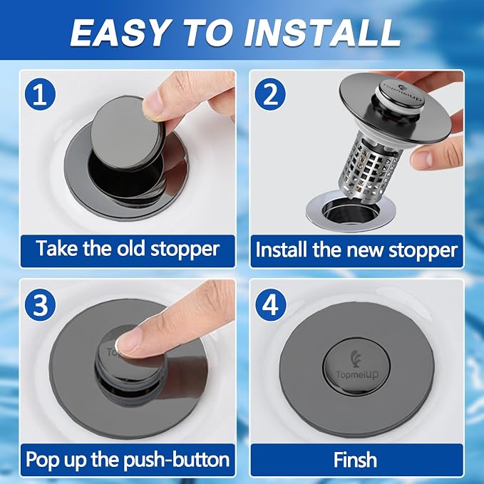 Bathroom Sink Drain Strainer, Pop-up Sink Drain Strainer - Image 6