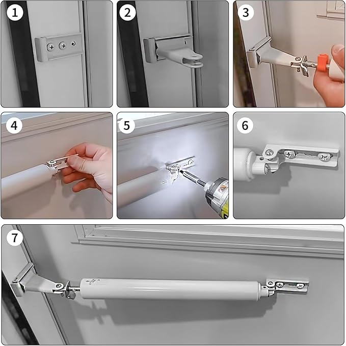 Pneumatic Door Closer Kit for Screen and Storm Doors, Includes Push Button - Image 4